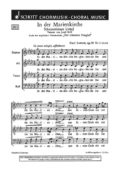 C. Loewe: In der Marienkirche op. 81/4 , GCh4 (Chpa)