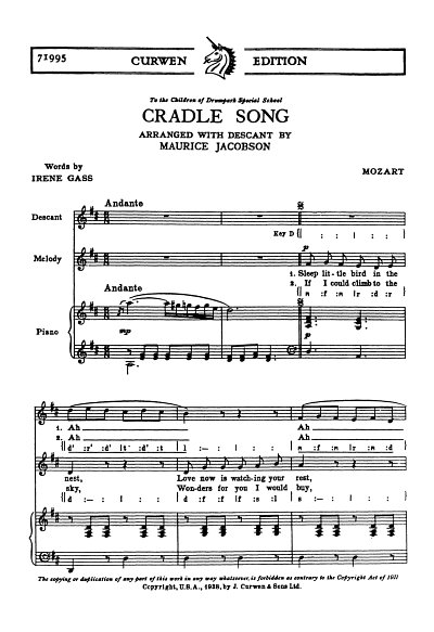 W.A. Mozart: Cradle Song (Chpa)