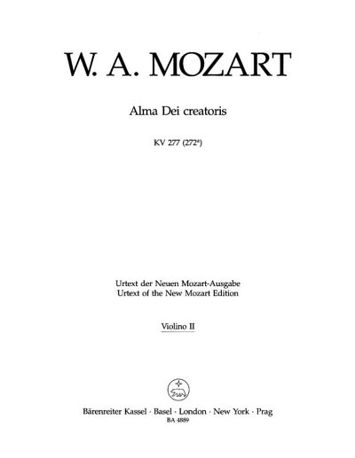 W.A. Mozart: Alma Dei creatoris KV 277 (272a)