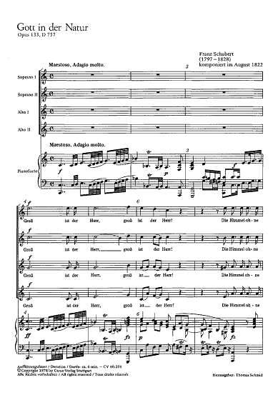 F. Schubert: Gott in der Natur C-Dur D 757 (1822)