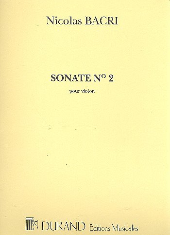 N. Bacri: Sonate Op 53 N 2 Violon Seul , Viol