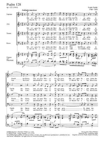 L. Spohr: Psalm 128 op. 122; Mit ew'gem Segen / Partitur