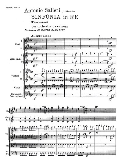 A. Salieri: Sinfonia in D-Dur, Kamo (Stp)