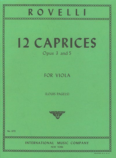 Capricci (12) Op. 3 E Op. 5 (Pagels), Va