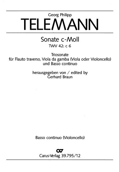 G.P. Telemann: Triosonate c-moll TWV 42:c6, FlVdgBC (Bc)