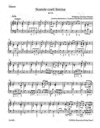 W.A. Mozart: Scande coeli limina KV 34, GesSGchOrchB (Org)