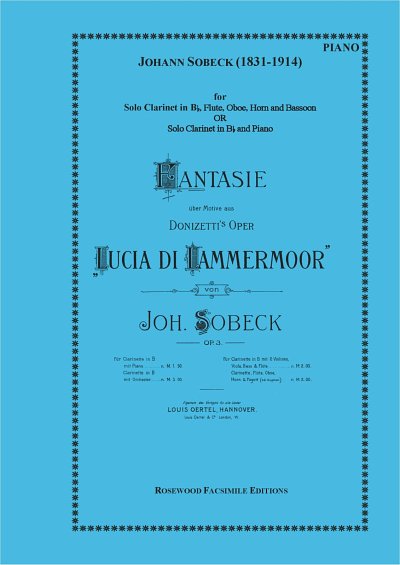 Sobeck, Johann (1831-1914): Fantasie op. 3 on a theme from D