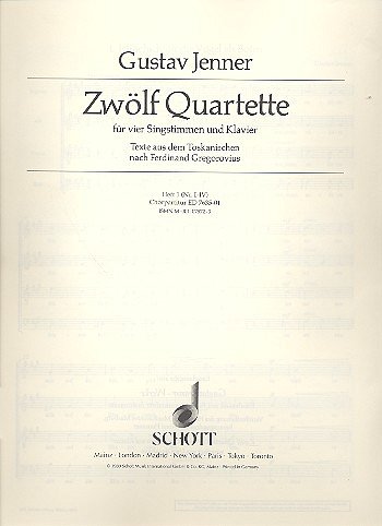 J.C.U. Gustav: Zwölf Quartette Heft 1, 4GesKlav (Chpa)