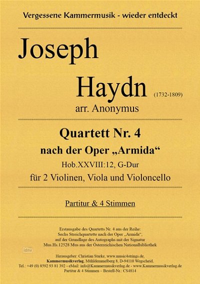 J. Haydn: Quartett Nr. 4 G-Dur Hob.XXVIII:1, 2VlVaVc (Pa+St)
