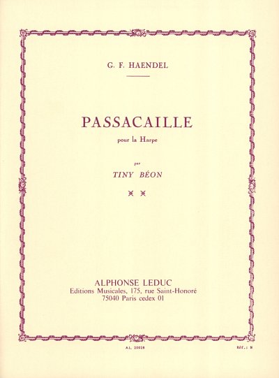 G.F. Händel: Passacaille/Passacaglia, Hrf