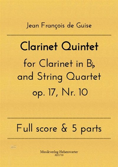 J.F. de Guise: Clarinet Quintet op. 17/10