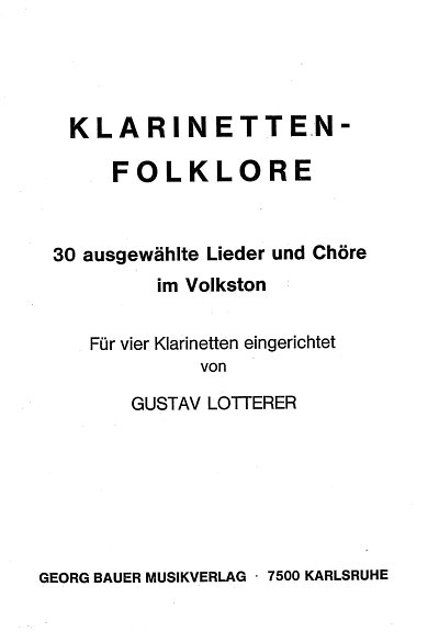 Lotterer G.: Klarinetten Folklore