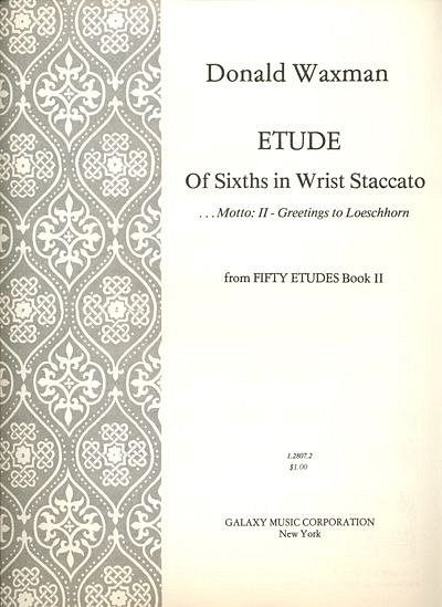 Etude No. 15: Sixths in Wrist Staccato