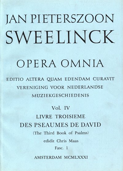 J.P. Sweelinck: Opera Omnia 4 - Livre Troisieme