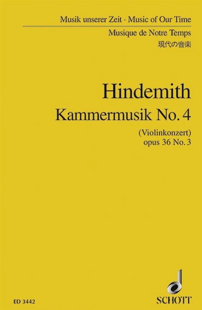 P. Hindemith: Kammermusik Nr. 4 op. 36/3, VlKam (Stp)
