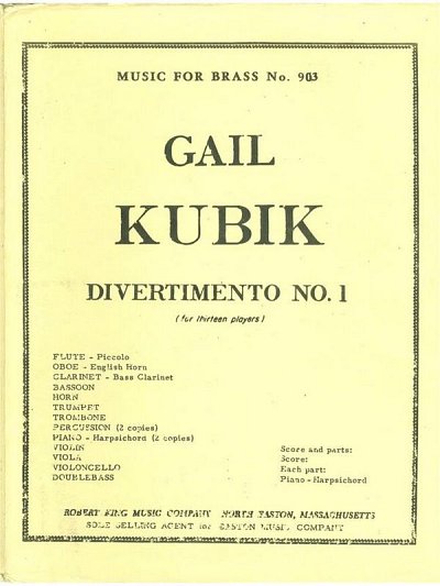 Gail Kubik: Divertimento No.1 (Pa+St)