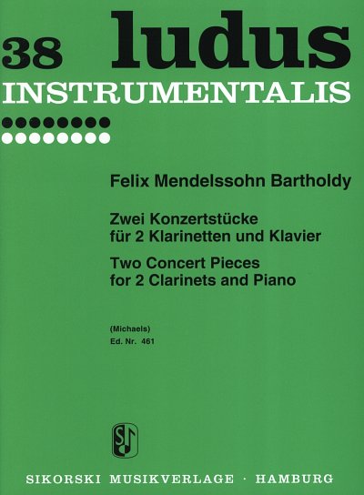 F. Mendelssohn Barth: 2 Konzertstücke , 2KlarKlav (KlaPa+St)