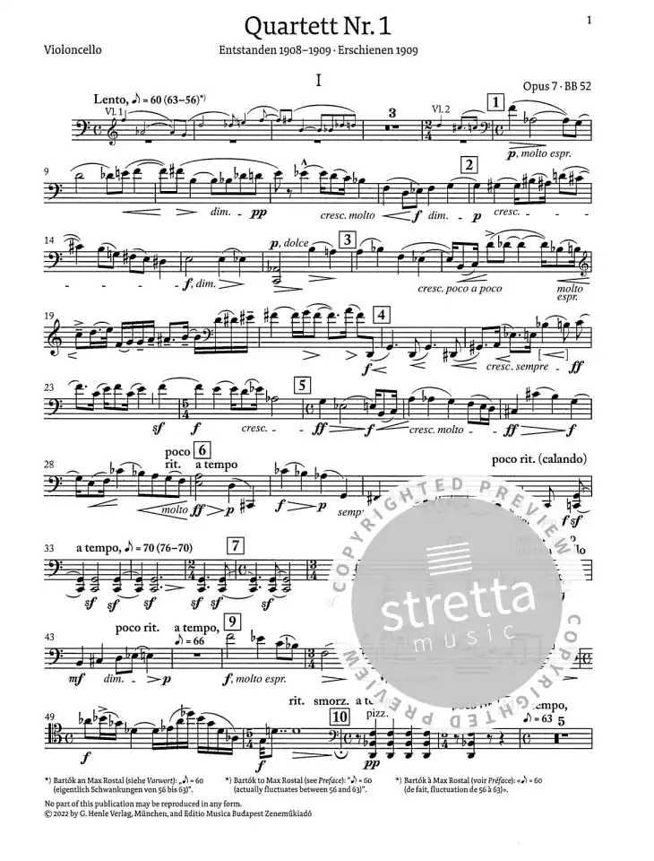 B. Bartók: Streichquartett Nr. 1 op. 7, 2VlVaVc (Stsatz) (4)