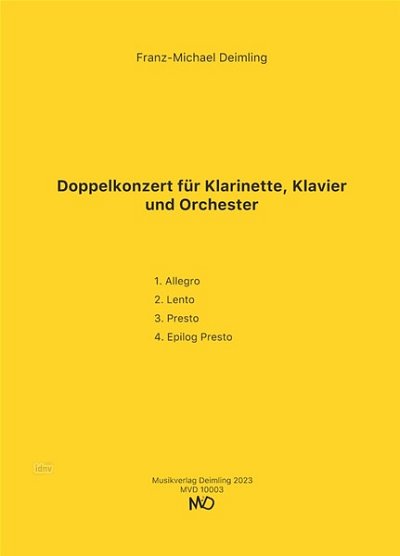 F. Deimling: Doppelkonzert für Klarinette, Klavier u (Pa+St)