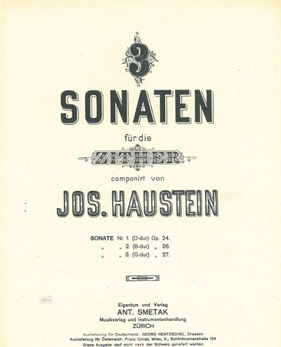 J. Haustein: 3 Sonaten, Zith