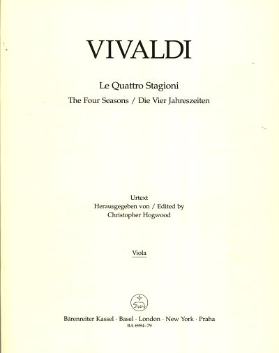 A. Vivaldi: Le Quattro Stagioni, VlStrBc (Vla)