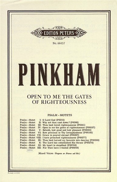 D. Pinkham: Open Me The Gates Of Righteousness
