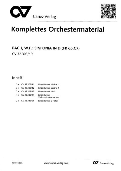 W.F. Bach: Sinfonia d-Moll BR-WFB C 7 (HARM)