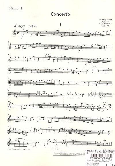 A. Vivaldi: Concerto grosso  C-Dur op. 47/2 RV 533/PV 76