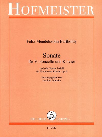 F. Mendelssohn Barth: Sonate f-Moll,, VcKlav (Pa+St)