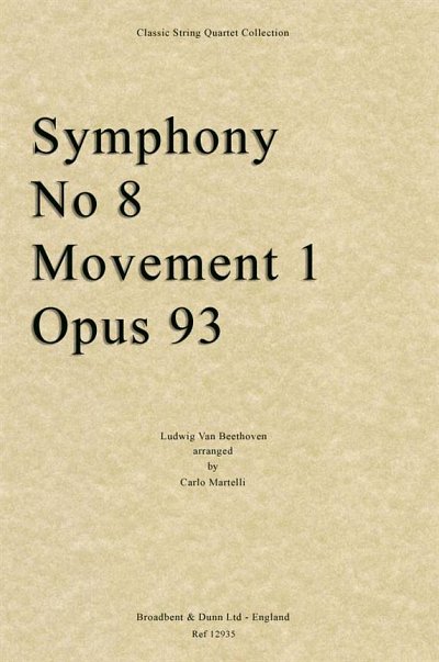 L. v. Beethoven: Symphony No. 8 Movement 1,, 2VlVaVc (Part.)
