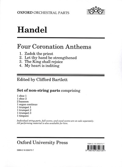 G.F. Haendel: 4 Coronation Anthems