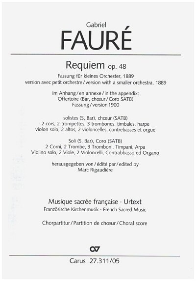 G. Fauré: Requiem op. 48, 2GsGchOrchOr (Chpa)