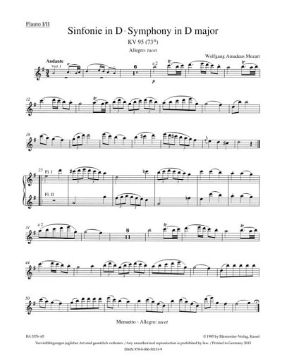 W.A. Mozart: Sinfonie Nr. 45 D-Dur KV 95 (73n)
