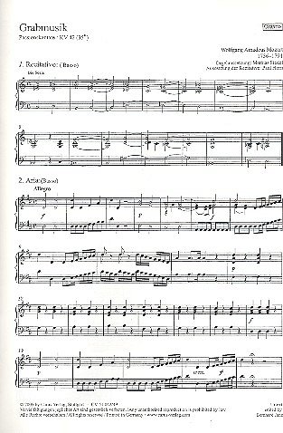 W.A. Mozart: Grabmusik KV 42 (35a); Passionskantate / Einzel