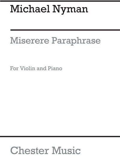 M. Nyman: Miserere Paraphrase (Violin/Pia, VlKlav (KlavpaSt)