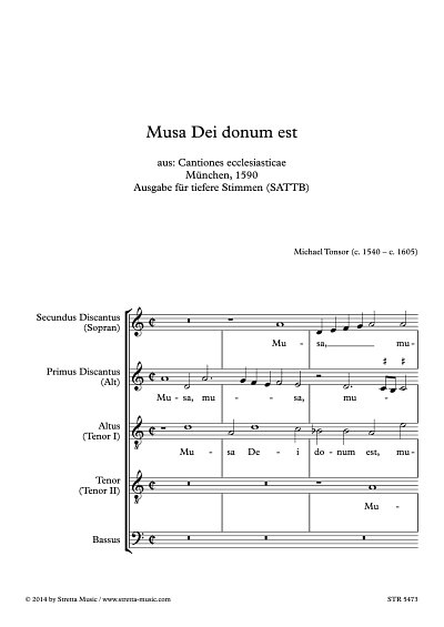 DL: M. Tonsor: Musa Dei donum est, Partitur