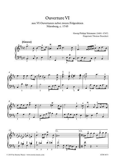 DL: G.P. Telemann: Ouverture VI, Cembalo [Klavier]