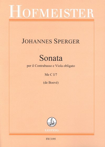 J.M. Sperger: Sonata Me C I/7, VaKb/KbKlav (Pa+St)