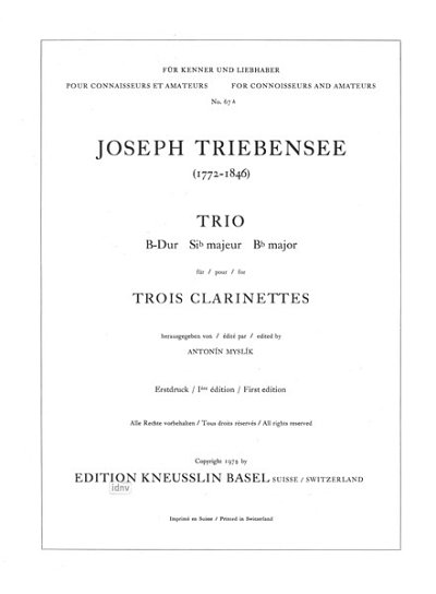 J. Triebensee: Trio für 3 Klarinetten B-Dur, 3Klar (Stsatz)