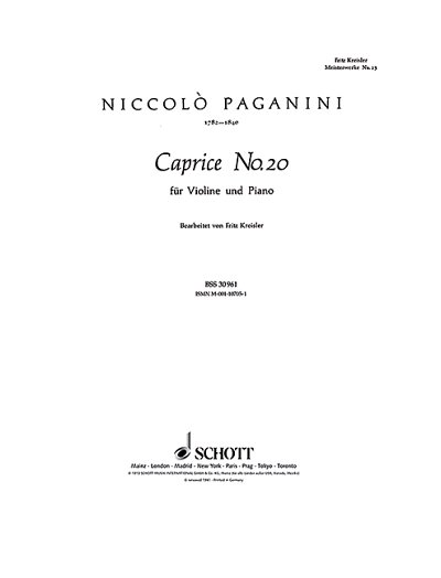 N. Paganini: Caprice Nr. 20 h-Moll
