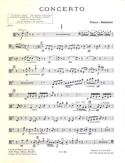 J. Fiocco: Concerto G-Dur  (Vla)