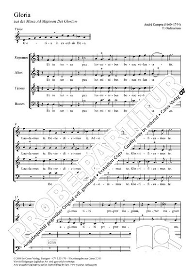 DL: A. Campra: Gloria (Missa Ad Majorem Dei Gloria, GCh4 (Pa