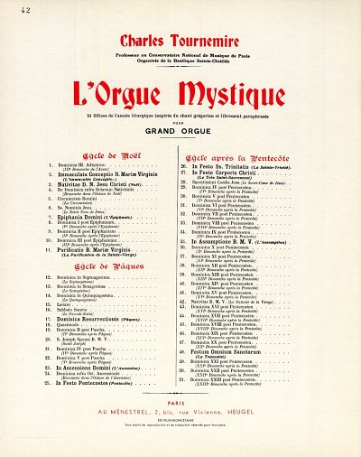 AQ: C. Tournemire: L'Orgue Mystique 42, Org (B-Ware)