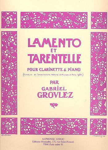 G. Grovlez: Lamento Et Tarentelle, KlarKlv (KlavpaSt)