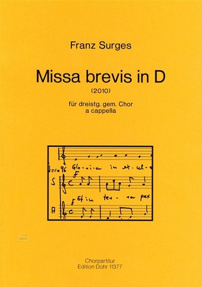 F. Surges: Missa brevis in D, Gch3 (Part.)
