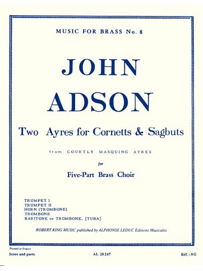 J. Adson: 2 Ayres for Cornetts and Sagbuts, 5Blech (Pa+St)