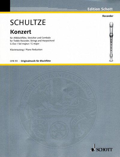 Schultze Johann Christoph: Konzert G-Dur - Abfl Str Cemb Ori