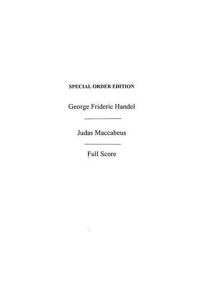 G.F. Händel: Judas Maccabeus (Mozart) Full Score (Part.)