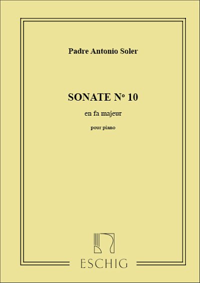 Sonate N. 10 En Fa Majeur, Pour Piano , Klav