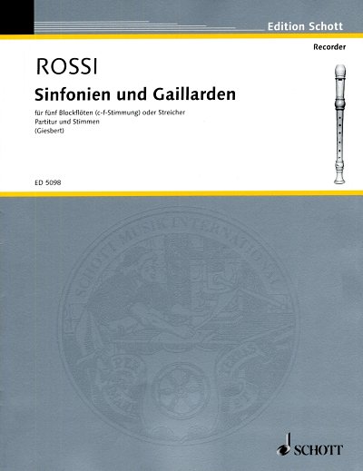 S. Rossi: Sinfonien und Gaillarden , 5Blf (Pa+St)